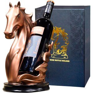 Wine Bottle Holder Wine Racks Tabletop Horse Statue as Home Wine Cellar Bronze